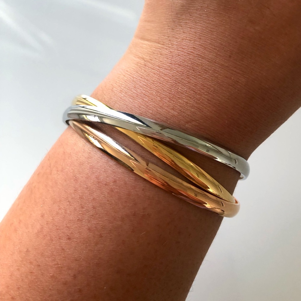 Tri Color Trinity Rolling Bracelet